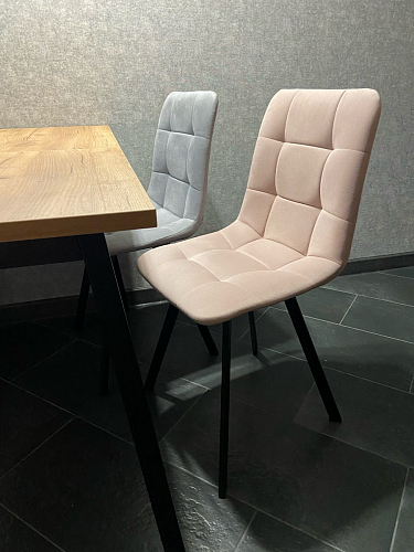 Стул на металлокаркасе Чилли К светло-серый велюр / черный каркас фото покупателя 748