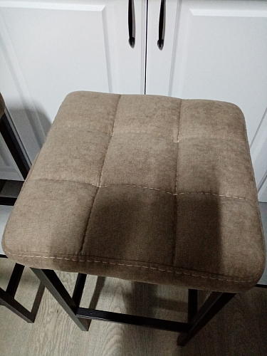 Барный стул Лофт ткань канди крем / черный матовый фото покупателя 67