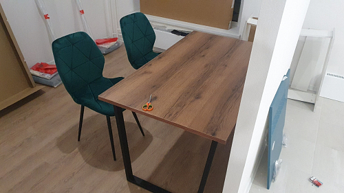 Деревянный стол Лота Лофт 140х80 дуб крафт табачный / черный матовый фото покупателя 425