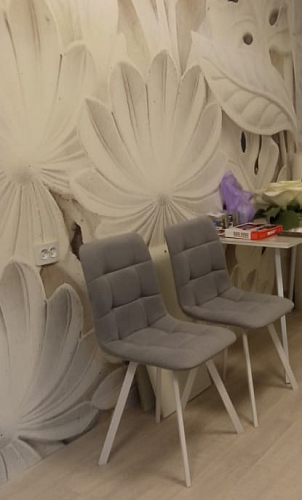 Стул на металлокаркасе Чилли К темно-серый (velutto 32) / черный фото покупателя 694