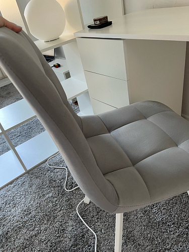 Стул на металлокаркасе Чилли К светло-серый велюр / черный каркас фото покупателя 784