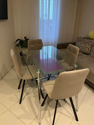 Стул на металлокаркасе Чилли К светло-серый велюр / черный каркас фото покупателя 229