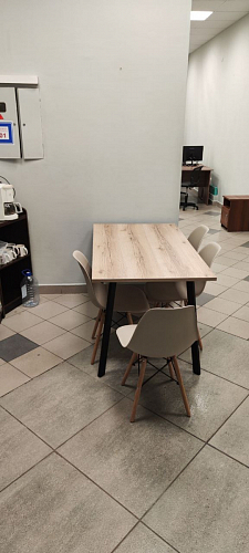 Стол Тринити Лофт 120 32 мм дуб галифакс табако / черный матовый фото покупателя 40