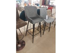 Барный стул Mint велюр темно-бежевый / черные ножки наконечники золото из шоурума 3