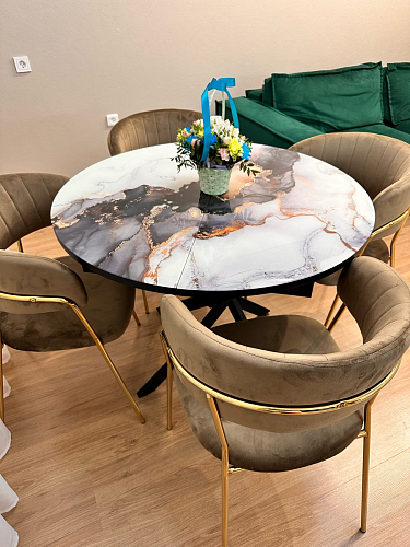 Стул на металлокаркасе Kamelia светло-фиолетовый / золотой фото покупателя 33