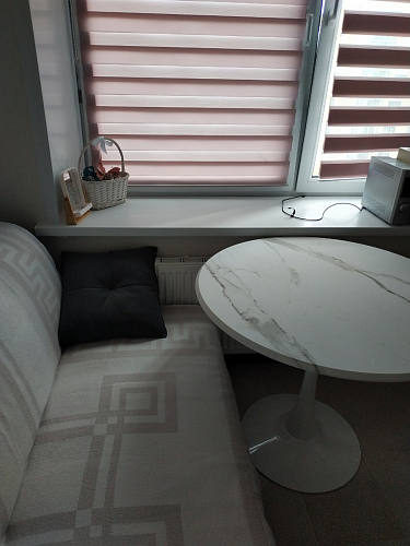 Стол Тулип 90х73 дуб вотан / белый  - Уцененный экземпляр фото покупателя 13