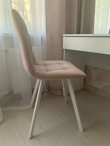 Стул на металлокаркасе Чилли синяя ткань / белый фото покупателя 1259