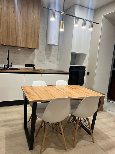 Деревянный стол Лота Лофт 140х80 черный матовый / бетон светлый фото покупателя 799