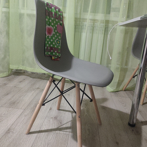 Пластиковый стул Eames PC-015 серо-голубой / дерево фото покупателя 352