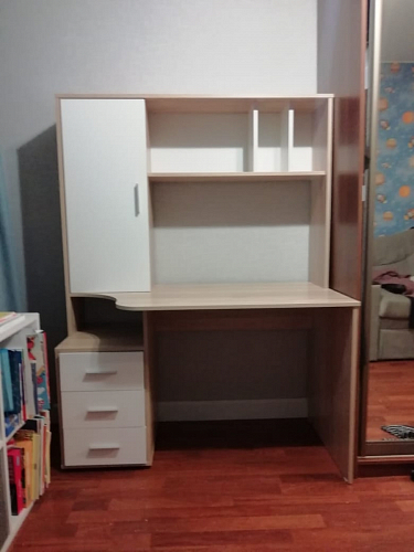 Компьютерный стол КСТ-16 левый дуб сонома / белый фото покупателя 106