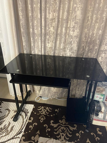 Компьютерный стол Vesta черное стекло фото покупателя 2