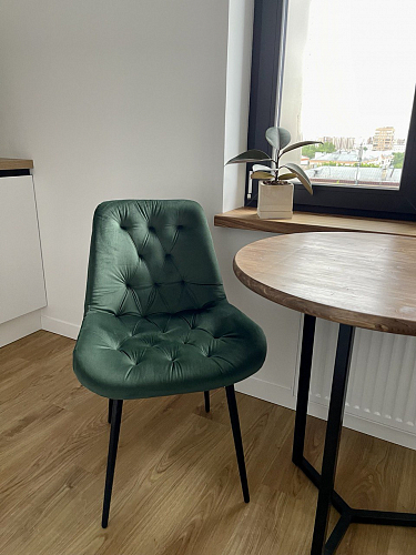 Стул на металлокаркасе Гояр confetti green / белый глянец фото покупателя 3