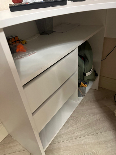 Письменный стол СПм-25 правый белый  - Уцененный экземпляр фото покупателя 31