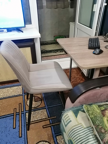 Стул на металлокаркасе Седа 360 К латте (velutto 08) / белый фото покупателя 146