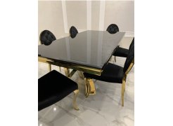 Стеклянный стол Komin 2 черный / золото фото покупателя 3