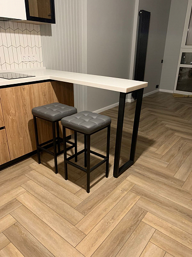 Барный стул Лофт микровелюр катания блэк / черный матовый фото покупателя 15