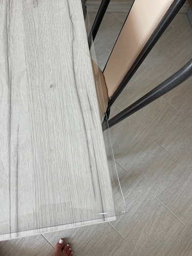 Деревянный стол Барон О 160 х 90 белая пленка шагрень / черный фото покупателя 37