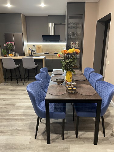 Стул на металлокаркасе Teo dark blue / black фото покупателя 2