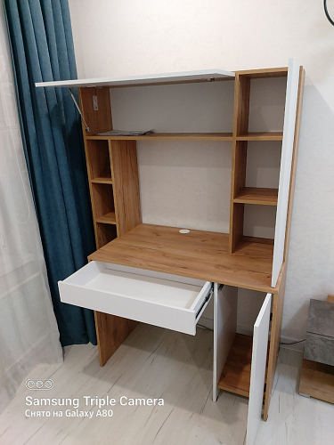 Письменный стол Комфорт 12.71 дуб золотой craft / белая аляска фото покупателя 152