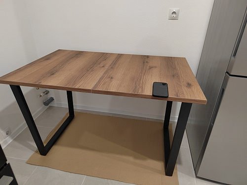 Стол Лота Лофт 140 25 мм черный матовый / дуб вотан фото покупателя 902