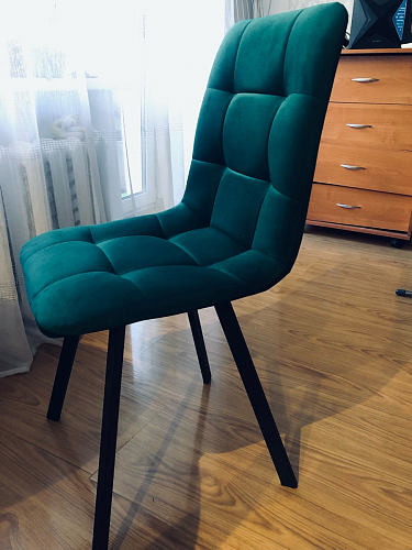 Стул на металлокаркасе Чилли синяя ткань / белый фото покупателя 755