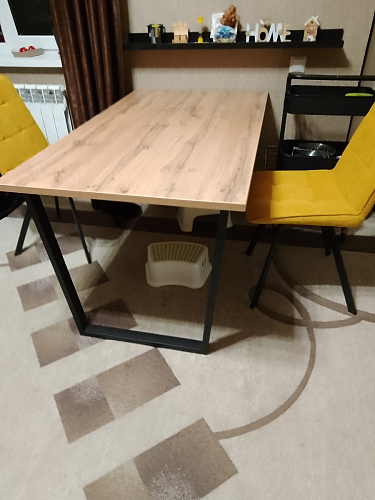 Деревянный стол Лота Лофт 140х80 дуб крафт табачный / черный матовый фото покупателя 497