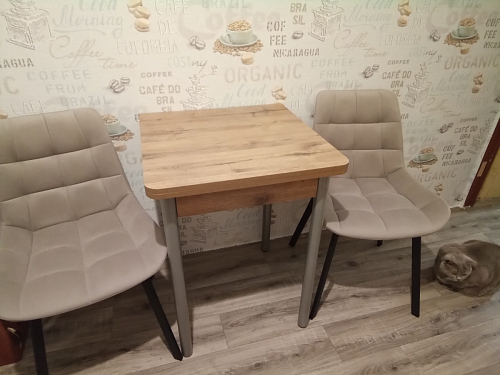 Стул на металлокаркасе Челси К крутящийся бирюзовый / черный фото покупателя 73