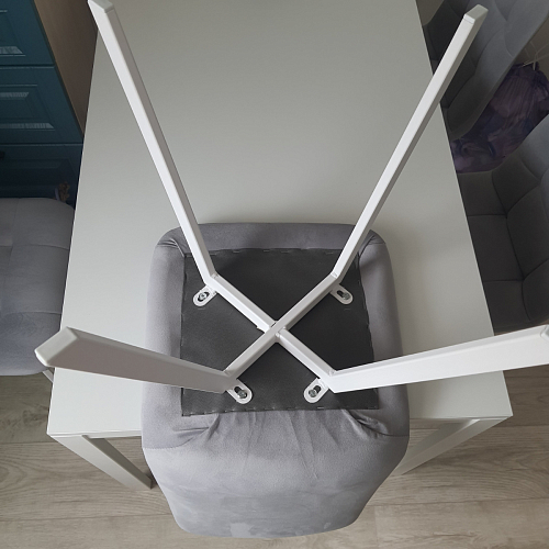 Стул на металлокаркасе Чилли синяя ткань / белый фото покупателя 1250