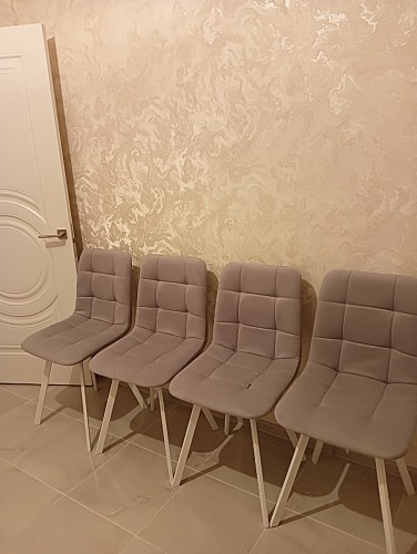 Стул на металлокаркасе Чилли синяя ткань / белый фото покупателя 422