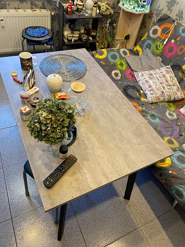 Стол Тринити Лофт 120 32 мм дуб галифакс табако / черный матовый фото покупателя 742