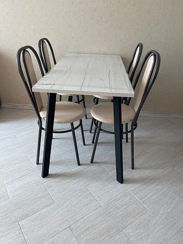 Стол Тринити Лофт 140 25 мм дуб делано темный / белый фото покупателя 49