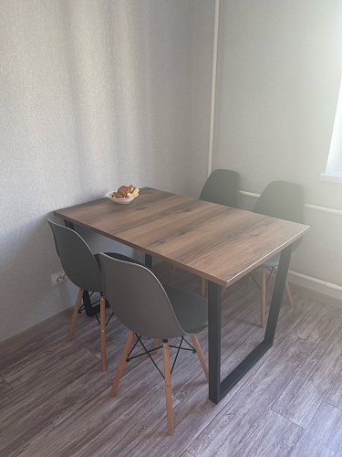 Деревянный стол Лота Лофт 140х80 черный матовый / бетон светлый фото покупателя 88