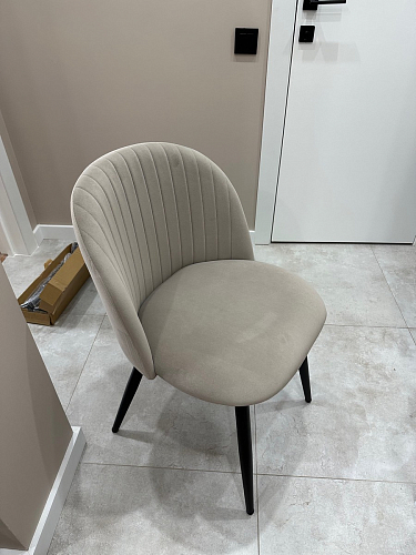 Стул на металлокаркасе Gabi dark beige / black / silver фото покупателя 53