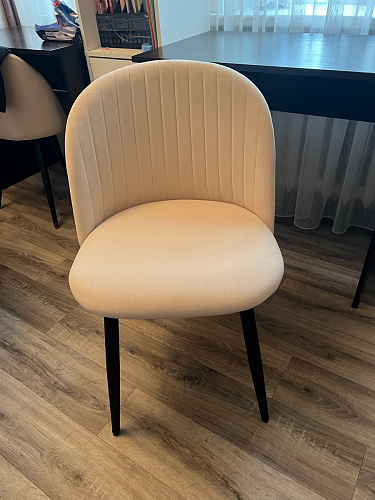 Стул на металлокаркасе Gabi dark beige / black / silver фото покупателя 458