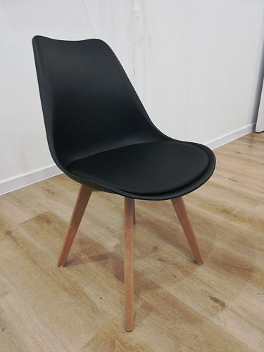 Деревянный стул Bonuss темно-серый / черное сидение / черный фото покупателя 63