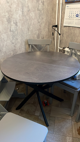 Деревянный стол Diamond Тип 3 чёрный муар / ателье темное глянец фото покупателя 2