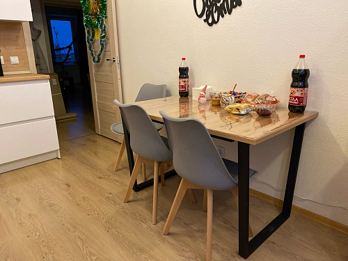 Деревянный стол Лота Лофт 120х75 белый матовый / дуб крафт золотой фото покупателя 32