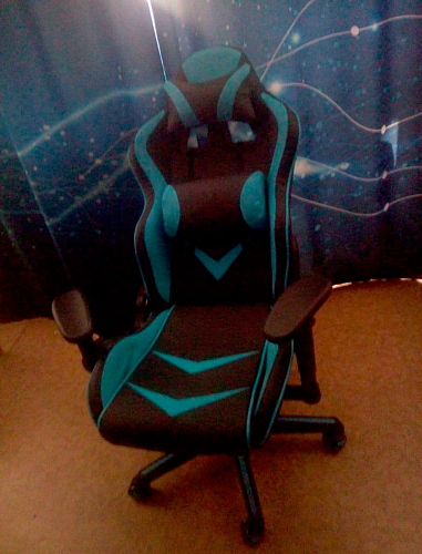 Компьютерное кресло Racer черное / голубое фото покупателя 176