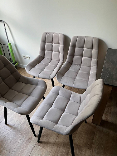 Стул на металлокаркасе Челси латте / черный фото покупателя 144