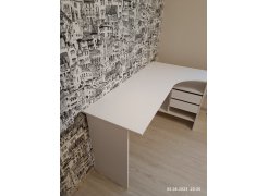 Письменный стол СПм-25 левый белый  - Уцененный экземпляр фото покупателя 26