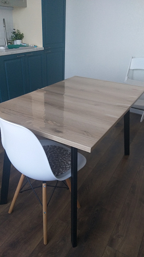 Стол раскладной Колон Лофт 120 32 мм дуб галифакс табако / черный матовый фото покупателя 90