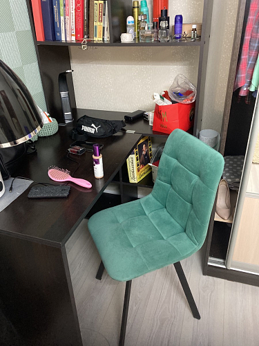 Стул на металлокаркасе Чилли К черный / зеленый фото покупателя 616