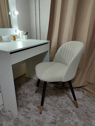 Стул на металлокаркасе Gabi dark beige / black / silver фото покупателя 305