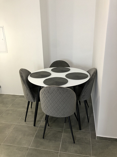 Стеклянный стол Анселм белый / черный фото покупателя 1