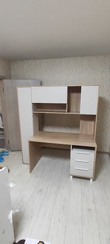 Компьютерный стол Комфорт 12.95 N дуб сонома / сатин фото покупателя 50