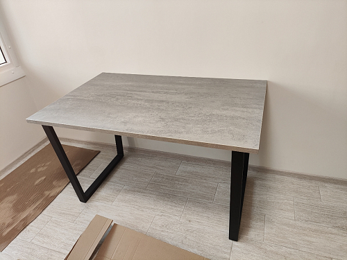 Стол Лота Лофт 140 25 мм черный матовый / бетон фото покупателя 449