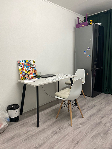 Стол Тринити Лофт 120 25 мм черный матовый / дуб делано темный фото покупателя 190