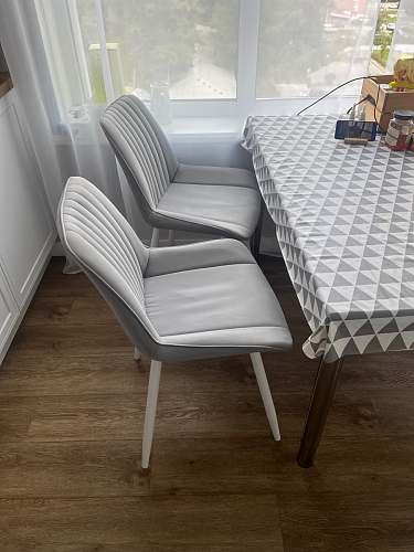 Стул на металлокаркасе Седа 360 К латте (velutto 08) / белый фото покупателя 20