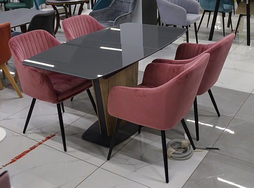 Стол на тумбе Теон дуб антор натуральный / графит из шоурума 1