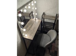 Стул на металлокаркасе Gabi 1 бежевый / черный с серебряными наконечниками фото покупателя 292